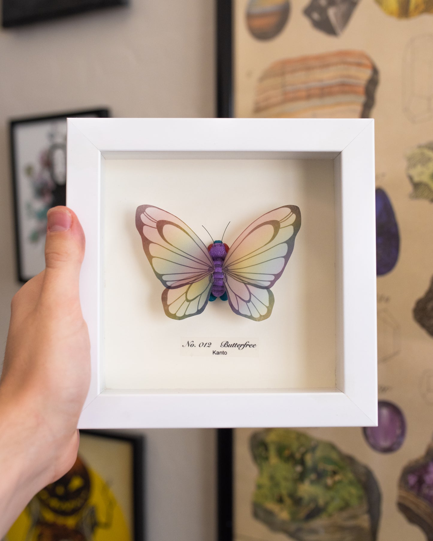 Special Edition: Pride Butterfree Pokémon Taxidermy - 6x6 Shadowbox