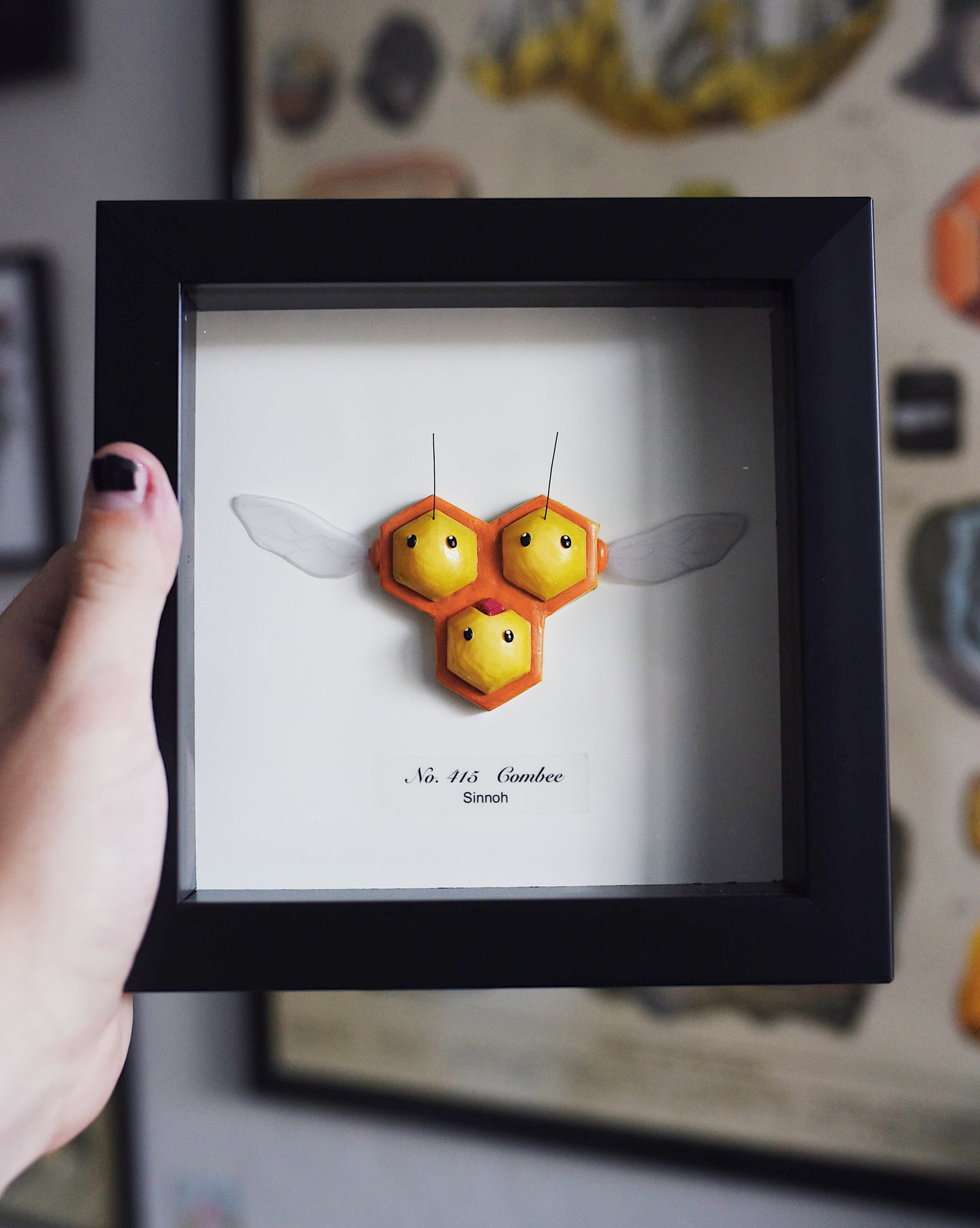 Combee Pokémon Taxidermy - 6x6 Shadowbox