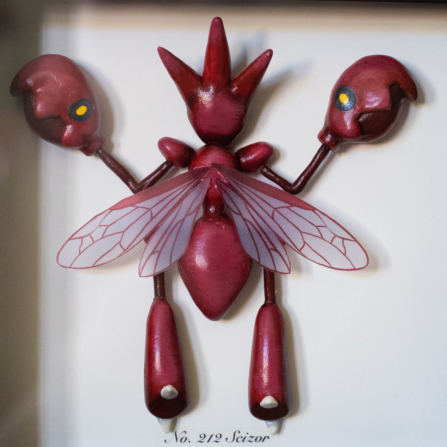 Scizor Pokémon Taxidermy - 6x6 Shadowbox