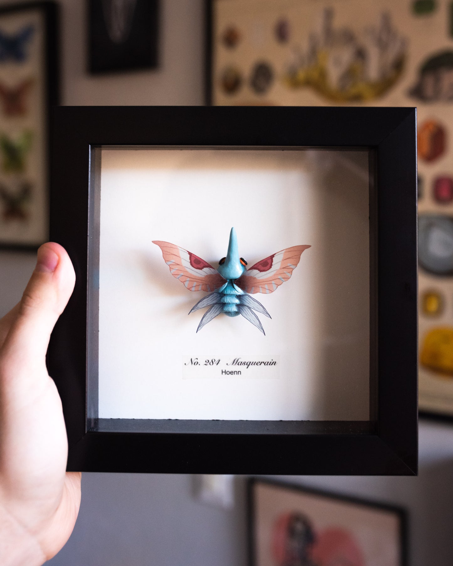 Masquerain Pokémon Taxidermy - 6x6 Shadowbox