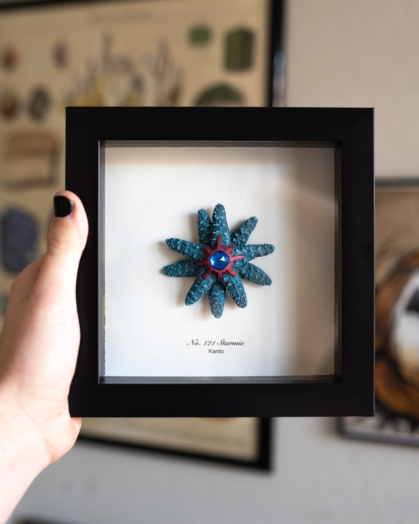 Starmie Pokémon Taxidermy - 6x6 Shadowbox