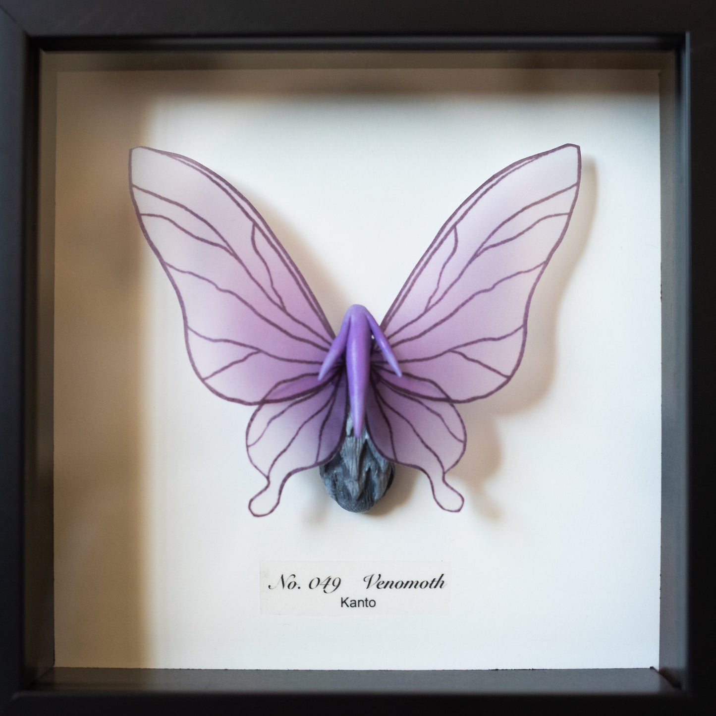 Venomoth Pokémon Taxidermy - 6x6 Shadowbox