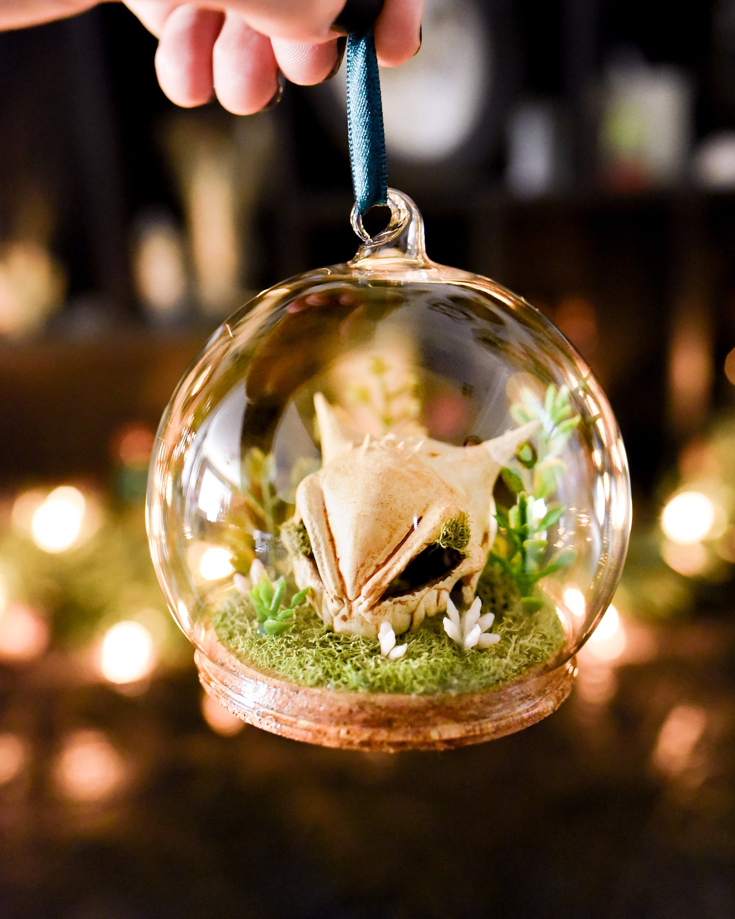 Medium Glass Dome Pokemon Skull Ornament